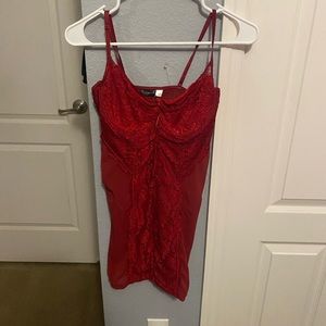 red lingerie dress